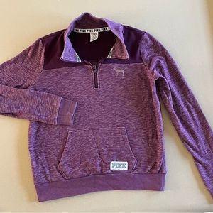 Victoria’s Secret Pink, 1/4 zip, maroon sweatshirt, size M.